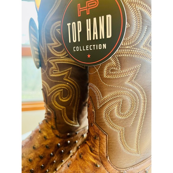 HORSE POWER Cowboy Boots TOP HAND KANGO TOBACCO FQ OSTRICH - HP8001 Mens 11 wide - Picture 4 of 6